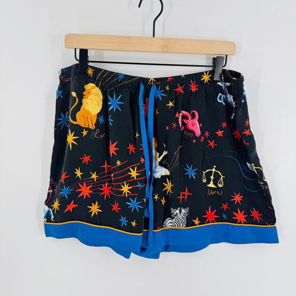 BedHead Cellestial Astrology Print Pajama Shorts 100% Silk with Pockets Size XL - Picture 7 of 7